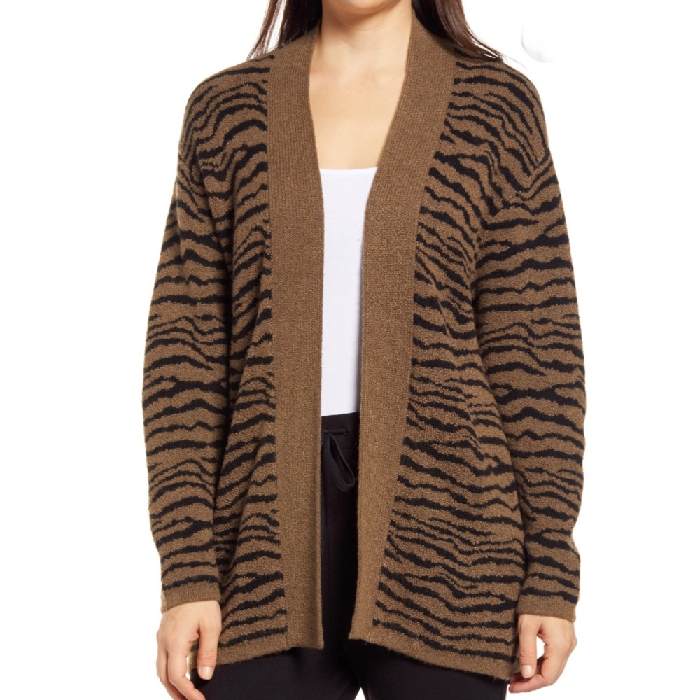 New Women's Lou & Grey Cypress Tiger Stripe Cardigan size small